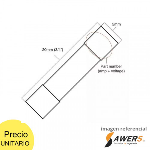 Fusible de retardo T6.3AL250 5X20mm