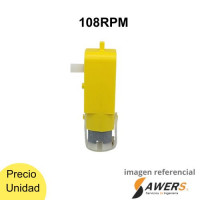 Motor reductor 1:120 108RPM  eje simple (amarillo)