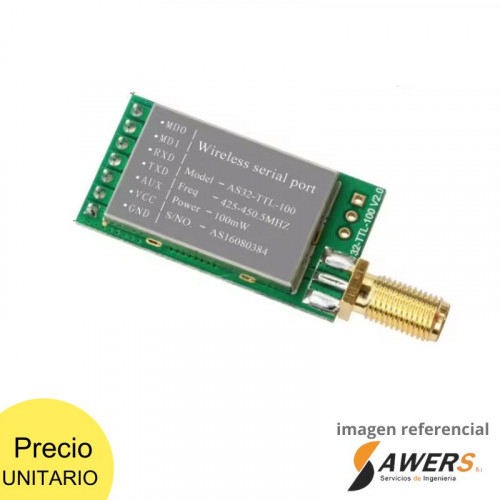 Modulo LoRa AS32-TTL-100 SX1278 de 433MHz 20dB