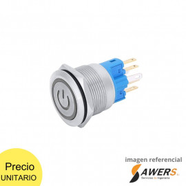 Boton con Retencion 16mm con iluminacion led 12-24V