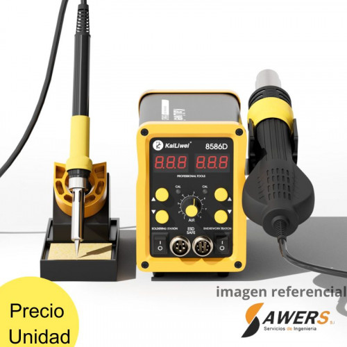 Estacion de Soldadura digital 8586D 2 en 1 220V