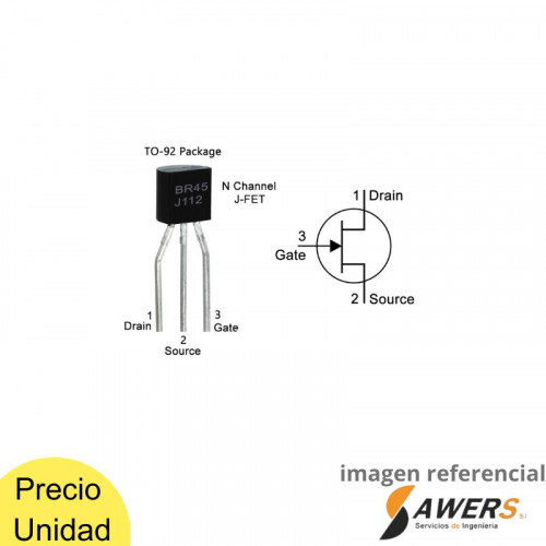 2SJ112 Transistor JFET DE Canal N TO-92