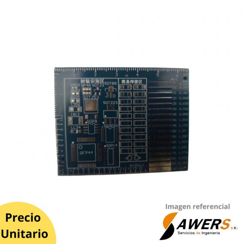 PCB para practica soldadura SMD con puntos de prueba