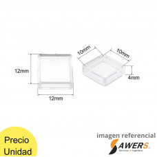 Tapa de interruptor 12x12 mm Cuadradas de Plástico Transparente