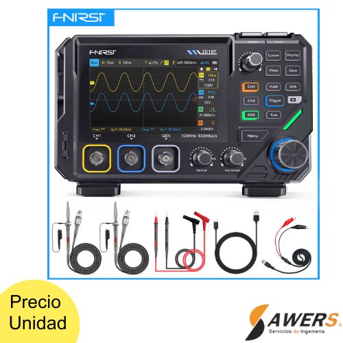 FNIRSI 2D15P Osciloscopio de banco 3 en 1 2CH 100MHz