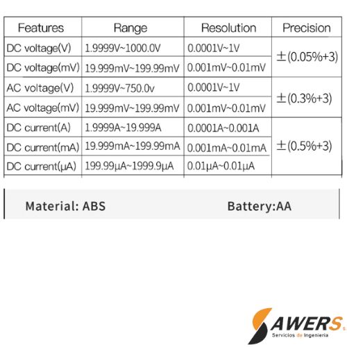 Aneng AN870 Multimetro de inductancia True-Rms