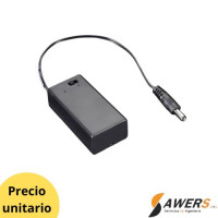 Portabateria de 9V con Tapa e Interruptor