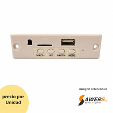 Reproductor MP3 Bluetooth/MicroSD/USB/FM Stereo (no lleva control)