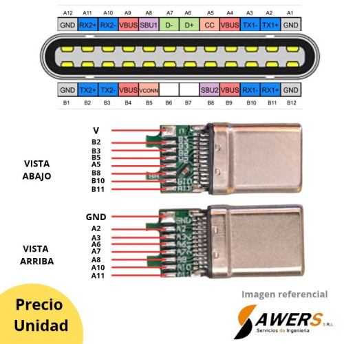 Conector USB 3.1 Tipo-C Macho 24P